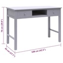 Drewniane biurko z szufladami, 108x45x76 cm, szare Wysokość mebla 76 cm