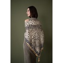 Женский шарф с леопардовым узором, шарф с бахромой, весенний, большой