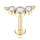 СЕРЬГИ LABRET HELIX ЦИРКОНИЙ ЗОЛОТО ТИТАН 1,2/8