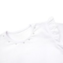 Белая торжественная блузка для девочки с ЖЕМЧУГОМ, хлопок, для школы AIPI 140
