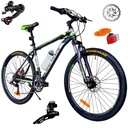 HORSKÝ BICYKEL MTB 26&quot; SHIMANO 18 RÝCHLOSTNÉ KOTÚČOVÉ BRZDY OCEĽOVÝ RÁM 18,5&quot;