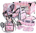 Набор коляска 3в1 для кукол, СУМКА-ПОСТАЛЬНОЕ, ПОСТЕЛЬНОЕ ПРИНАДЛЕЖНОСТИ