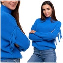 ТЕПЛЫЙ ЖЕНСКИЙ ДЖЕМПЕР С БАХОЙ ПОЛУТУРЛЕННОВЫЙ МОДНЫЙ ДЖЕМПЕР MORAJ BLUE XL