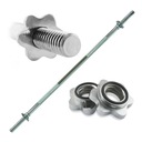 Гриф с прямой резьбой, хромированный + зажимы HMS