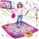 ТАНЦЕВАЛЬНЫЕ КОВРИКИ ДЛЯ ДЕТЕЙ 5 РЕЖИМОВ + 3 АНГЛИЙСКИЕ ПЕСНИ РОЗОВЫЕ