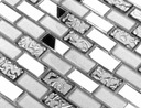 Sklenená mozaika strieborná tehla MIRROR MIX PLUS, zrkadlová mozaika Typ mozaika