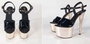 Сексуальная эротическая обувь на высоком каблуке на платформе для танцев на пилоне, черная, 17 см, 38