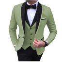 Blue Slit Mens Suits 3 Piece Black Shawl Lapel Cas Kolor czerwony