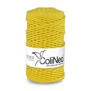 Нитка плетеная для макраме ColiNea 100% хлопок, 3мм 100м, светло-желтая