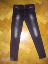 ZARA czarne przecierane jeansy rurki spodnie S 36 Fason rurki