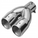 SPORTIVE EMBOUT D'ÉCHAPPEMENT DOUBLE ACIER INOXYDABLE CHROME 61MM 63MMphoto 14
