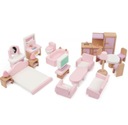 ДЕРЕВЯННАЯ МЕБЕЛЬ ДЛЯ КУКОЛЬНОГО ДОМА, 22 шт.
