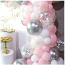 Воздушная гирлянда розового серебра на крещение на день рождения один год