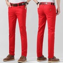 Pánske farebné džínsy strečové rovné džínsy pánska móda Veľkosť 28