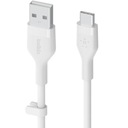 Гибкий кабель Belkin Boost USB-A — USB-C, 1 м, 20 В, с зажимом, силиконовый, белый