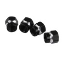 4PC NOIR CHROME ALUMINIUM PIVOT ROUES PNEUS SOUPAPE AIR CAPS CAR TRUCK SUV BIKEphoto 9