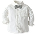 Комплект из 4 предметов, рубашка 120 см, брюки, галстук-бабочка, подтяжки, серый.
