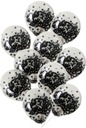 10 воздушных шаров с черными конфетти Глубокий черный ПРОЗРАЧНЫЙ