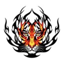 НАКЛЕЙКА TIGER TYGRYS FLAME VINYL 15CM изображение 1