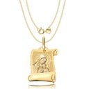 Золотой медальон-цепочка 333, гравюра «Причастие при крещении»