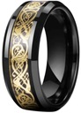 Кольцо-печатка с черным кельтским драконом в стиле панк, СТАЛЬ