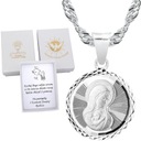 СЕРЕБРЯНАЯ ЦЕПЬ И МЕДАЛЬ БОЖЬЕЙ МАТЕРИ ПОДТВЕРЖДЕНИЕ КРЕЩЕНИЯ 40см