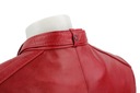 Dámska kožená bunda červená DORJAN EWA467 XS Dominujúci vzor bez vzoru