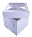Коробка для торта 30х30х25см ВЫСОКАЯ белая с окошком STRONG 3D
