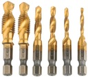 СВЕРЛА ДЛЯ НАРЕЗКИ ФАСОК HSS M3 - M10 НАРЕЗНЫЕ НАРЕЗЧИКИ С ШЕСТИГРАННЫМИ ШЕСТИГРЯДАМИ 6 ШТ.