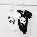 2PAK BODY PANDA krótki rękaw r.80 białe i czarne Liczba sztuk w ofercie 2 szt.