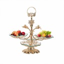 4-СЛОЙНАЯ СТЕКЛЯННАЯ ПОДСТАВКА ДЛЯ ТОРТА, ЗОЛОТАЯ