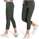 БРЮКИ СИГАРИЛЛОТЫ ЖЕНСКИЕ ТРИКОТАЖНЫЕ БРЮКИ С КАРМАНАМИ ЗЕЛЕНЫЕ 38 М