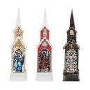 ЦЕРКОВНАЯ БАШНЯ СВЕТОДИОДНЫЕ ЛАМПЫ ВИТРАЖИ РОЖДЕСТВЕНСКОЕ УКРАШЕНИЕ