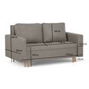 Sofa kanapa 2 os z funkcją spania KEN granatowa Wysokość mebla 84 cm
