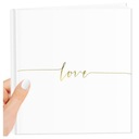 Гостевая книга на свадьбу Love Love I Белое золото Гламур и золотая надпись