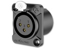 РАЗЪЕМ XLR ПАНЕЛИ RX3FD-BG, 3-ПИННЫЙ РАЗЪЕМ «МАМА»