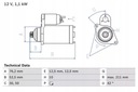 Štartér (12V, 1,1kW) AUDI A3, TT, FORD GALAXY, Výrobca dielov Bosch