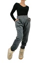 Velúrové nohavice zateplené vrecká guma v páse Model Spodnie dres grube damskie sport z kieszeniami