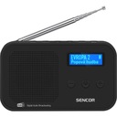 Цифровое туристическое радио Sencor SRD 7200 B DAB+, аккумулятор FM RDS, черный