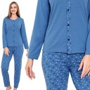 ЖЕНСКАЯ ХЛОПКОВАЯ ПИЖАМА С ДЛИННЫМИ РУКАВАМИ