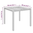 vidaXL Záhradný stôl, drevená doska, čierny, 90x90x75 cm, PE ratan Linka 1