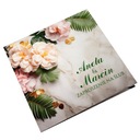 Свадебные приглашения с мраморными цветами + конверт