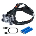 ЛІХТАРИК ЛАМПОЧКА ЛОБОВЕ ПЕРІД CREE LED (СВІТЛОДІОД) (СВІТЛОДІОД) T6 500LM 5X LED (СВІТЛОДІОД) (СВІТЛОДІОД) USB AKUMULATORKI  (14744687729) фото min 6