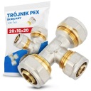 ТРОЙНИК PEX 20x16x20 ВИНТОВОЙ ТРУБНЫЙ СОЕДИНИТЕЛЬ РАСПРЕДЕЛИТЕЛЬ НАПОЛЬНОГО ОТОПЛЕНИЯ