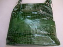 ZIELONA krokodylowa duża torebka nabłyszczana Kolor zielony