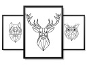Картина в рамке 90x40 см Современное многоголовое животное
