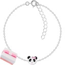 СЕРЕБРЯНЫЙ БРАСЛЕТ ДЛЯ ДЕВОЧКИ, МЕДВЕДЬ ПАНДА