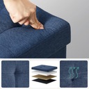 Box ČALÚNENÁ sedačka s úložným priestorom 110cm PUFA prešívaná modrá Šírka nábytku 110 cm