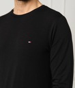 tommy hilfiger longsleeve pánske tričko s dlhým rukávom čierne Dominujúci vzor logo