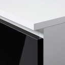 Nočný stolík CL2 biely-čierny lesk 40cm 2zásuvky AKD Výška nábytku 40 cm